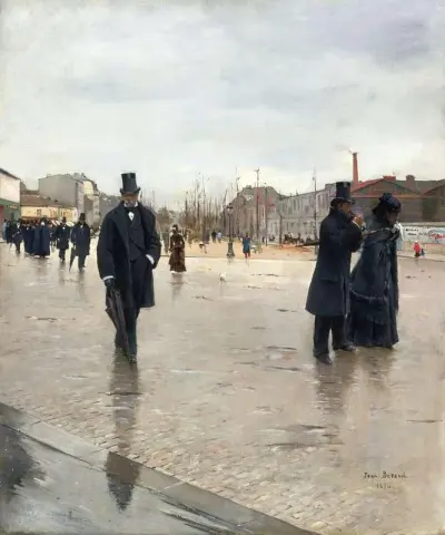 Verlassen des Montmartre-Friedhofs 1876