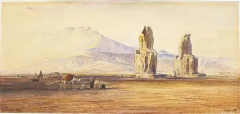 I Colossi di Memnone Tebe Egitto 1854