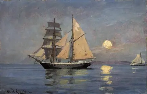 Nachtstimmung bei Vollmond auf See