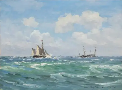 Schiffe auf See vor Skagen 1895