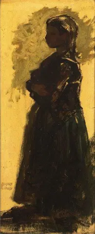Muotokuva seisovasta tytöstä n. 1870