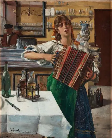 Italienisches Mädchen mit Akkordeon