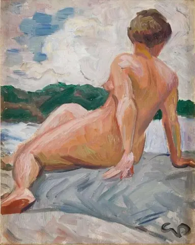 Modell auf einem Felsen