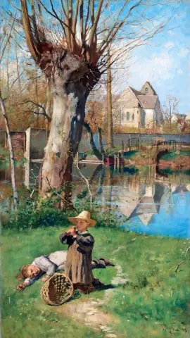 Pastorale Szene am Ufer des Loing