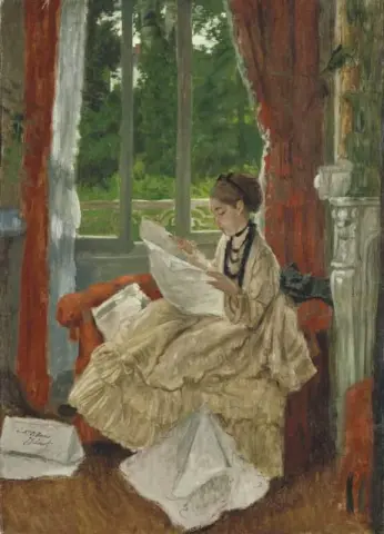 Jeune Femme Lisant Le Journal