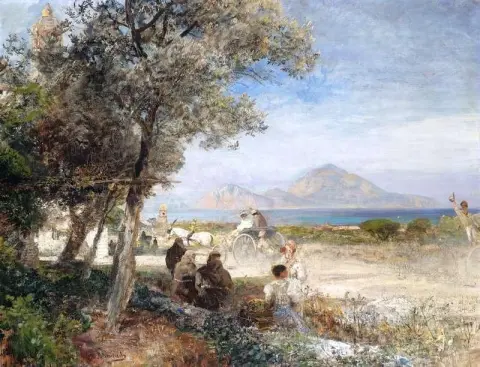 Blick Auf Den Golf Von Neapel Veduta Del Golfo Di Napoli S.d.
