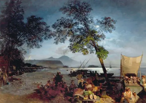 Ein Geselliger Sommerabend In Der Bucht Von Neapel Ca. 1893