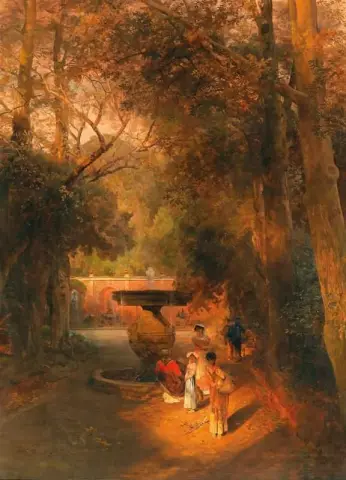 Im Park Am Brunnen Der Villa Torlonia Frascati Bei Rom Nel Parco Presso La Fontana Di Villa Torlonia A Frascati Vicino Roma 1881