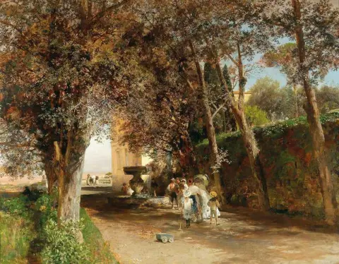 Nachmittagsstimmung Im Park Der Villa Torlonia A Frascati Pomeriggio Nel Parco Di Villa Torlonia A Frascati 1889