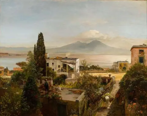 Veduta del Golfo di Napoli con il Vesuvio oltre il 1885