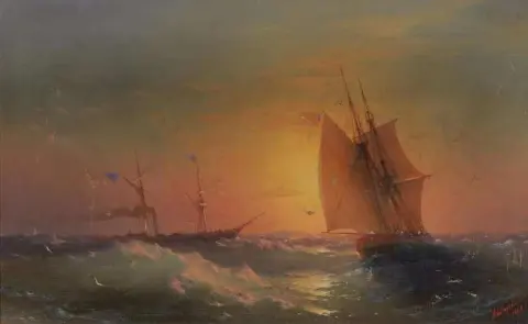 Sendes ved solnedgang 1860
