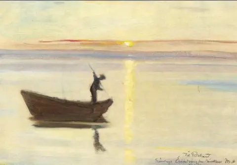 A Man Spearing Eels