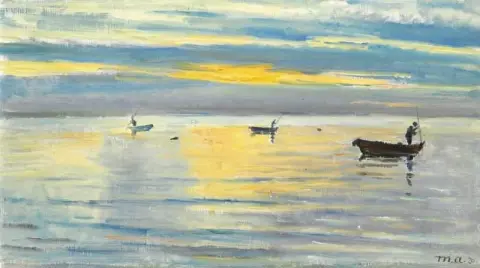 Catching Eel At Dawn Skagen 1920