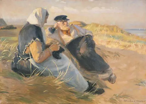 Fisherman Anders Velle And His Wife Ane On Skagen Beach