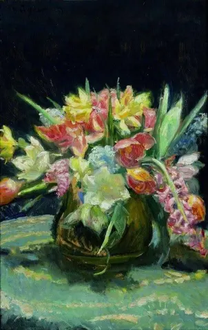 Flowers In Vase On Table