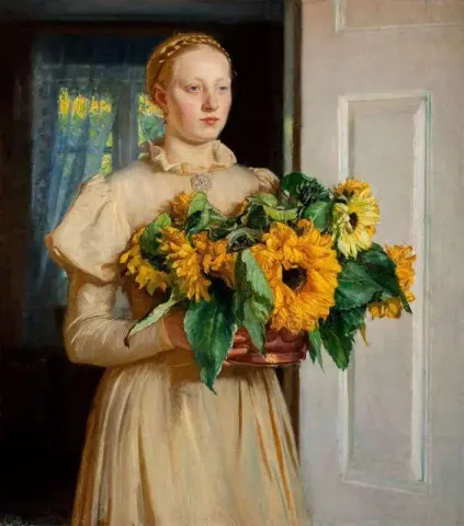 Girl With Sunflowers