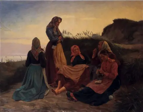 Girls Gossiping On A Hill. Summer Evening. Skagen
