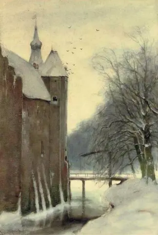 Das Schloss Doorwerth im Winter