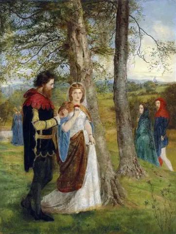 Sir Lancelot och drottning Guinevere ca 1864