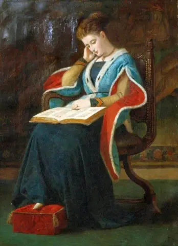Kvinna som läser 1864