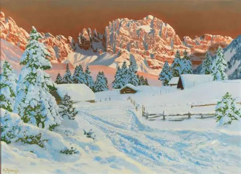 多洛米蒂山冬季景观