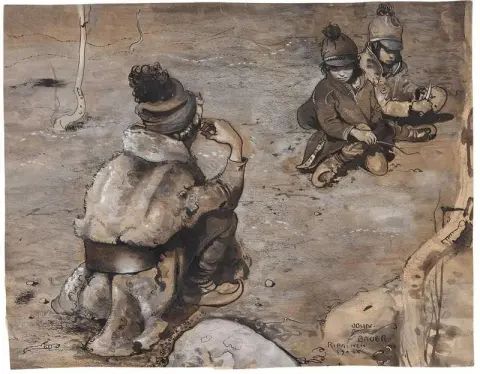Мальчики в Рипайнен Юккасярви Лапландия