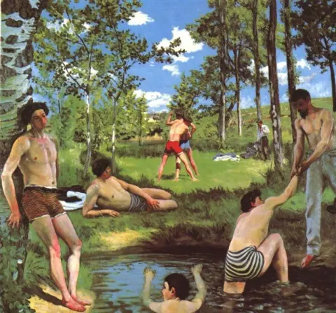 "Zomerscène (Baders aan een rivier)"