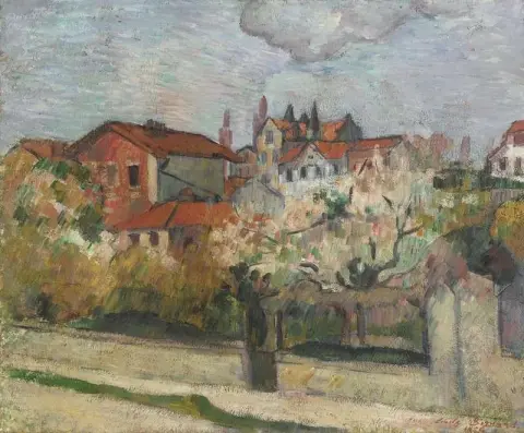 Trädgård i blomma Asineres 1889