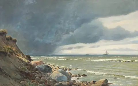 Kustscen med stormmoln 1919