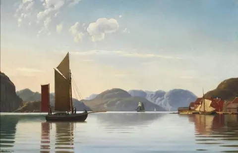 Utsikt över en norsk fjord 1880