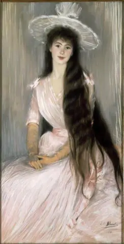 Ritratto di Donna Olga Caracciolo Dei Duchi Di Castelluccio di 17 anni 1888