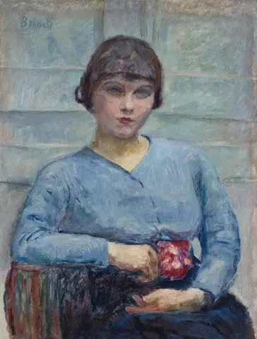 Young Girl In Blue The Rose Ca. 1916 1