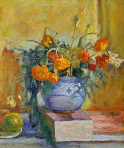 Ranunculus In Blue Vase Ca. 1925