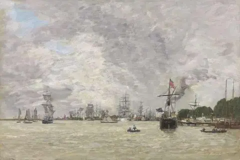 Amberes Bateux Sur L Escaut 1871