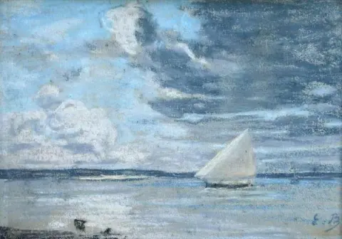 Barco frente a la costa Hacia 1860