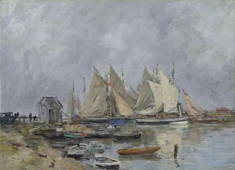Trouville Le Port Boote und Kanus, ca. 1880-85