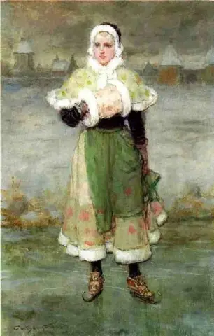 Kvinna på skridskor 1905