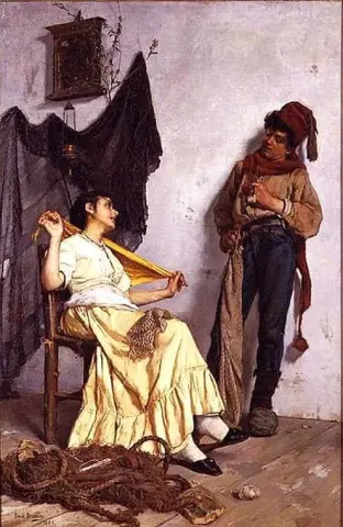 Kalastusverkkojen kudonta 1893
