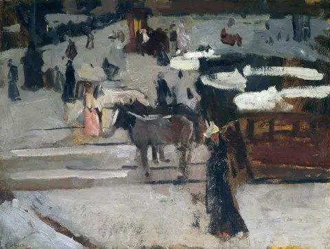 Paardentrams En Figuren Ava Een Plein