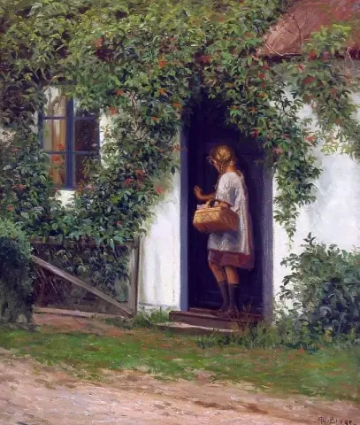 Una Ragazza Con Un Cestino