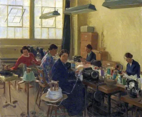 An den Nähmaschinen 1950