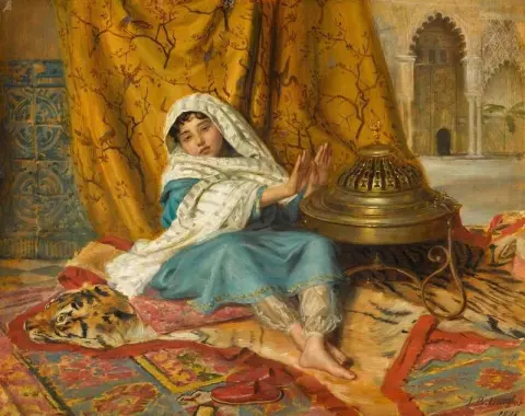 Στην Αλάμπρα θερμαίνοντας τα χέρια της 1875
