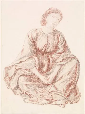 Grønn sommer - draperistudie for sentralfiguren 1863-64