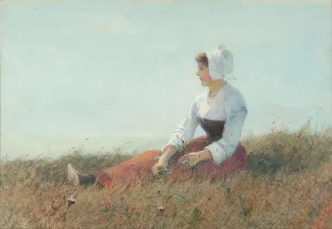 Fishergirl Le Portel Normandie Frankrike