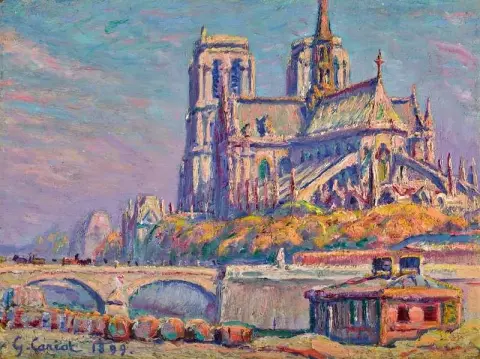 1899 年にポール オー ヴァンから撮影されたノートルダムの研究