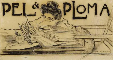 Hodestykke for magasinet Pel I Ploma 1899