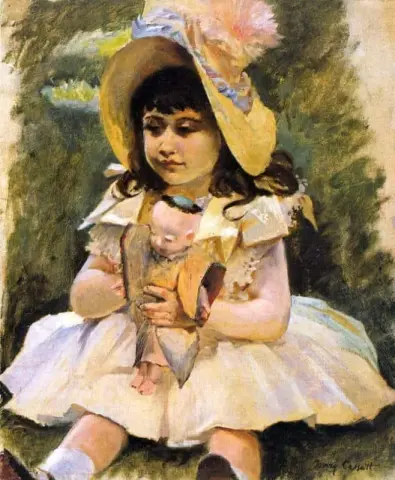 Little Girl With A Japanese Doll Ca. 1892