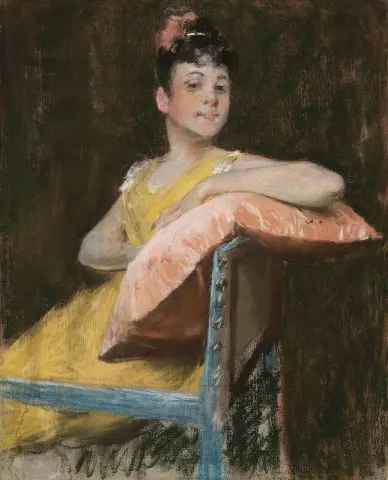 Uma garota de amarelo