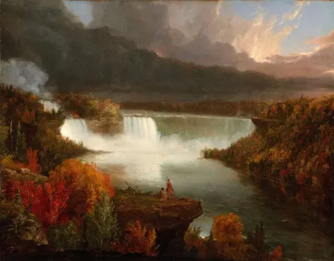 Kaukainen näkymä Niagaran putouksille