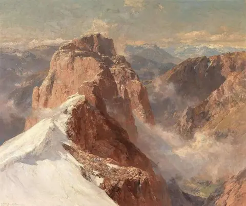 Utsikt över Crozzon Di Brenta Från Cima Tosa Med Pilastro Dei Francesi